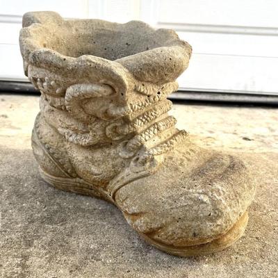 Cement Boot Planter 