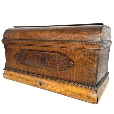 Vintage Wooden Sewing Machine Cover 