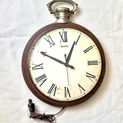 MCM United Clock Corp. Oversized Pocket Watch Wall Clock - Model No. 40 