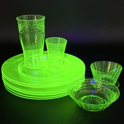 Vintage Uranium Glass Lot #1 