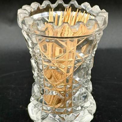 Cut Glass Toothpick Holder