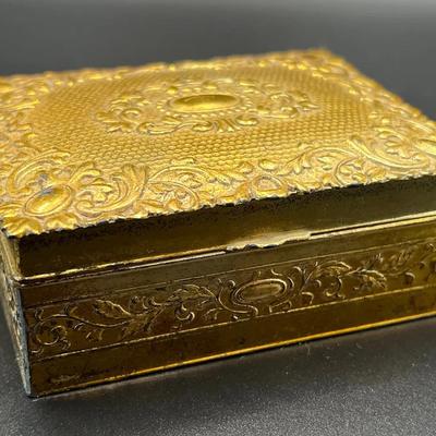Brass Jewelry Box Stamped TK