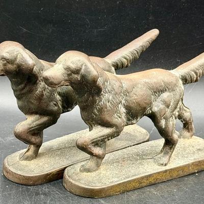 (2) vintage dog bookends