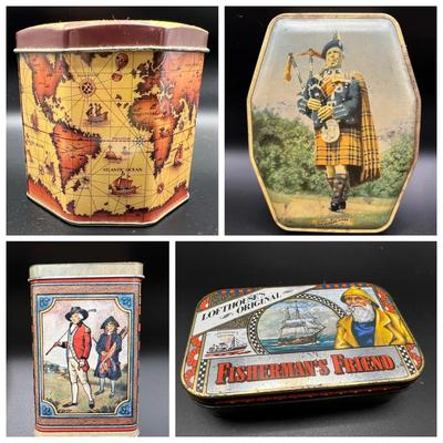 (4) Vintage Tins ft. Horner