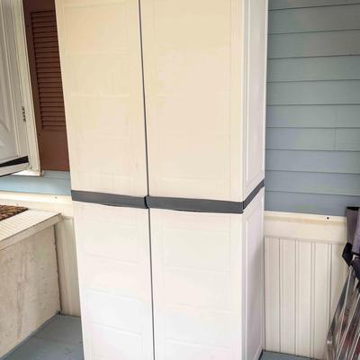 70” Workforce Outdoor Plastic Storage Bin FULL of Contents - Winner takes all