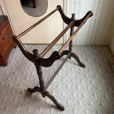 Vintage wooden quilt rack