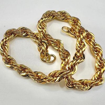 8.25” Twisted Rope Gold Tone Bracelet with Lobster Claw Clasp