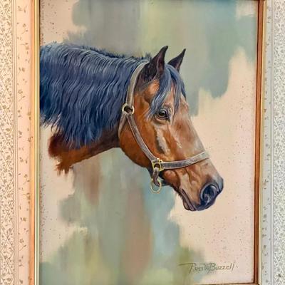 Signed Russ W. Buzzell Horse Painting