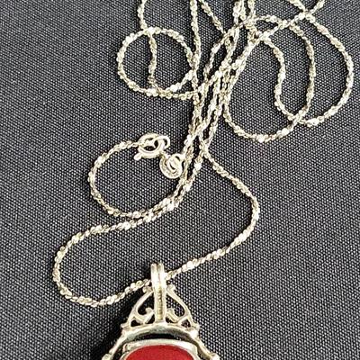 Sterling Silver 4-Way Spinner Pendant on Chain