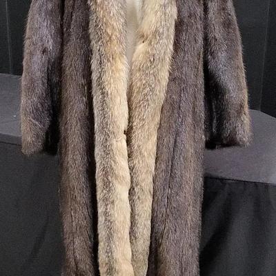 Women's Silver Fox Trimmed Fur Coat