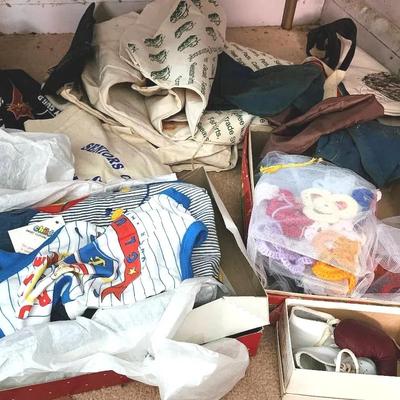 Mystery! Antique/Vintage Children's Clothing, Leather Shoes, And Totes