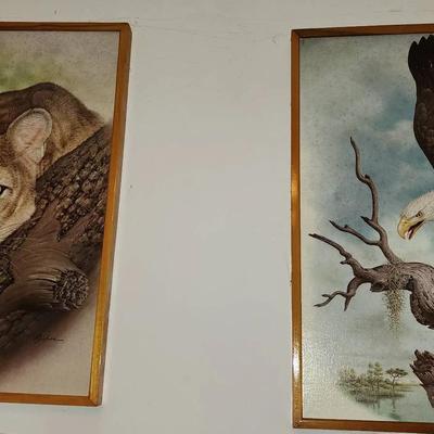 Pair Leehan Animal Artwork - Signed