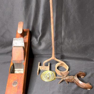 Vintage Wood Plane, Branding Iron, And More