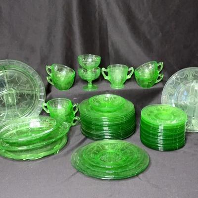 Ballerina Green Vintage Dinnerware 