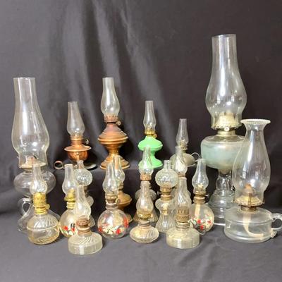 Collection Of Hurricane Oil Lamps