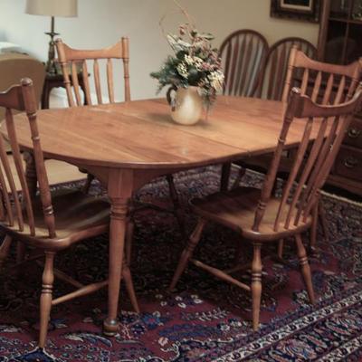 Sale Photo Thumbnail #12: Vermont Maple table with four chairs, Pretty Honey color. 