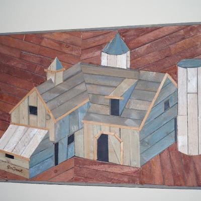Sale Photo Thumbnail #33: Signed DeGroot parquetry art 