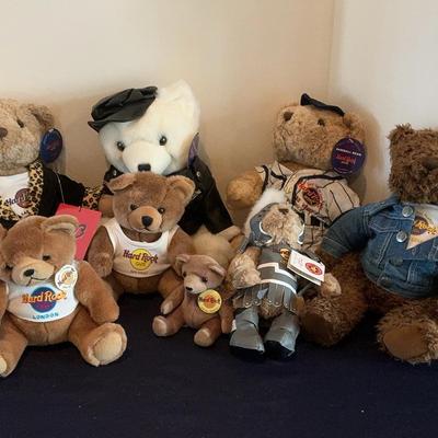 Lot Of 8 Hard Rock Cafe Bears 