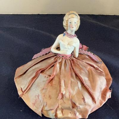 Antique Porcelain Boudoir Pin Cushion 