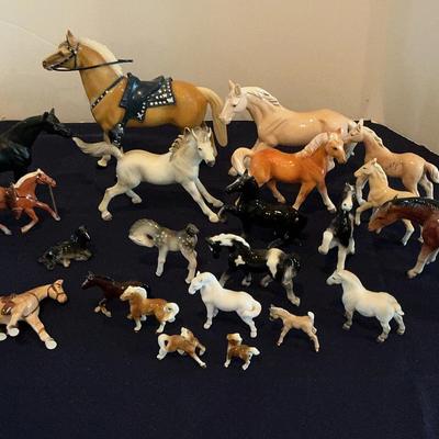 Lot Of Antique Horse Figurines Porcelain Metal 