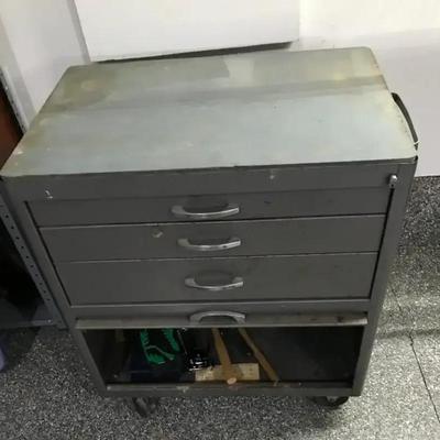 Metal Rolling Tool Cabinet With Contents