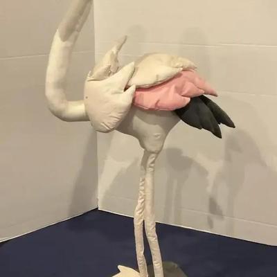 Vintage Material Flamingo Statue