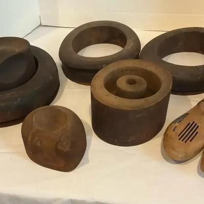 Vintage Wooden Hat Blocks & Shoe Lasts