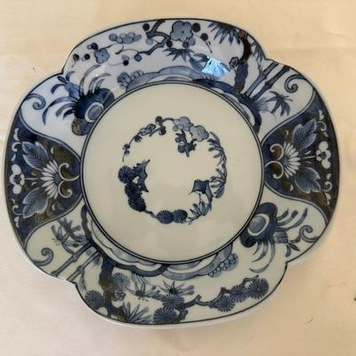 Raew Vintage Andrea by Sadek Blue & White Oriental Chinoiserie Serving Bowl/plates (11)
