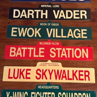 Vintage Lot of 6 x 1992 Star Wars Street Signs Disney Exclusive 
