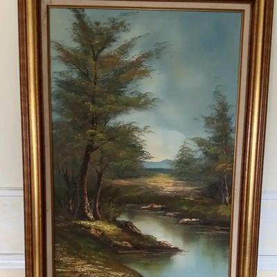 Original Large Signed G. Willson Oil Painting 43" X 31”