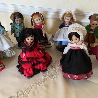 Lot of 9 Vintage International Madam Alexander Dolls 