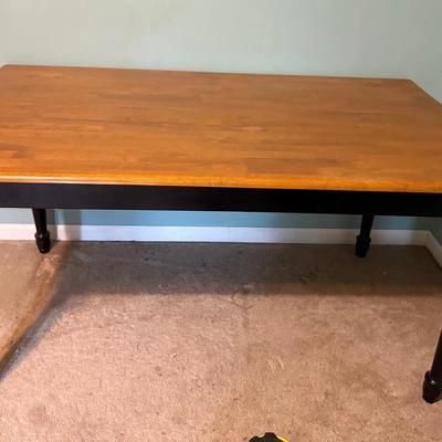 Farmhouse Solid Wood Dining Table Black/Brown