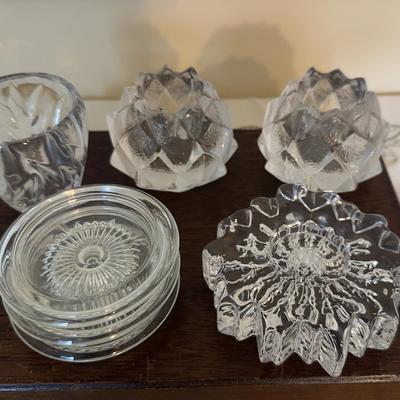 Lot Of 7 Crystal Candle Holders
