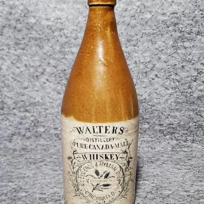 Vintage Walter's Canadian Malt Whiskey Bottle