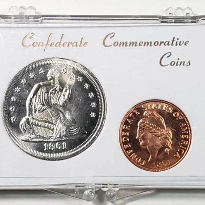 Confederate Commemorative Penny and Half Dollar Coins
