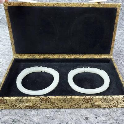 Jade Dragon Head  Bangle Bracelets Set