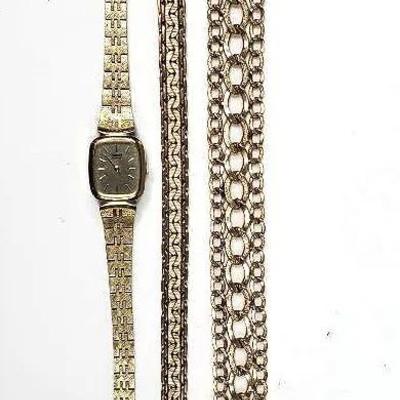 GF Bracelets, Vintage Seiko Gold Tone Ladies Watch 