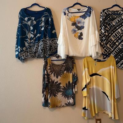 5 3x Alfani Yellow, Blue, And Teal Blouses