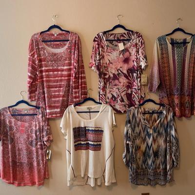6 3x Berry Colored One World Blouses