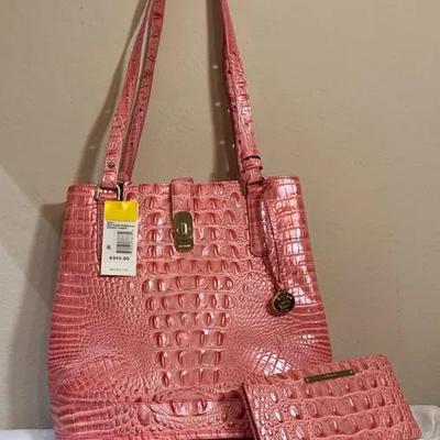 NWT Brahmin Fiora Melbourne Emb Leather Shoulder Bag + Ady Wallet 