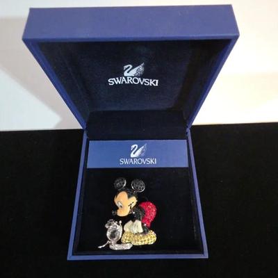 Swarovski Mickey Mouse With Mouse Brooch