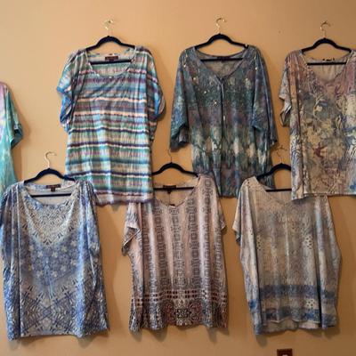 7 3x Cool Toned Gloria Vanderbilt Blouses
