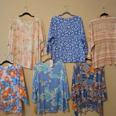 Flowers and Stripe Women's Blouses 