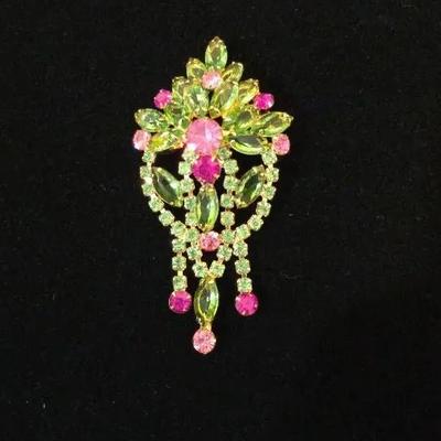 We Have Another Juliana Green And Pink Brooch (Oval)