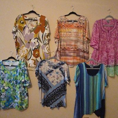 Women Short Sleeves Blouses Pink With Green 