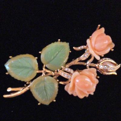 Vintage Nolan Miller Ann Margaret Rose Pin 