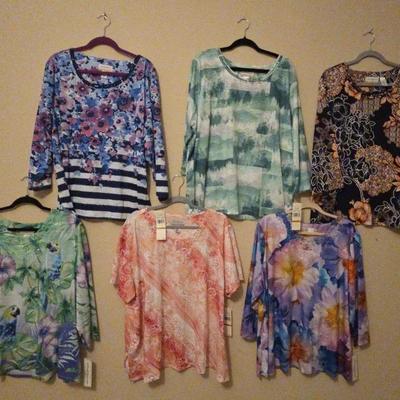 6  Multi color floral blouses