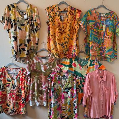 Lot Of 8 NWT FUN PRINTS Women’s Tops Size 3X 