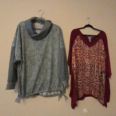 2 Women's long sleeve Blouses 