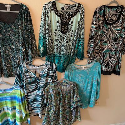 Teal And Green 3x Blouses